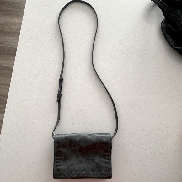 Auxiliary Handbags - Aritzia Auxiliary Womens Small Black Calisch Crossbody Bag Leather Purse